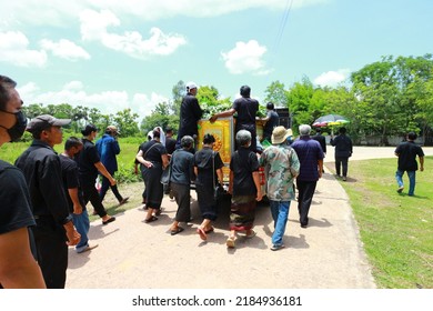 Udon-Thani Province Thailand , July 27 - 2022 : Thai Funeral, Buddhist Ceremony