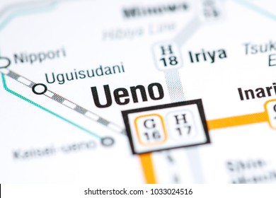 Ueno Station. Tokyo Metro Map.