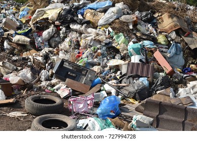 UFA, RUSSIA 22ND SEPTEMBER 2017 - Typical rubbish landfill site considered to be the best way of disposing of domestic refuse in the 21st century - Shutterstock ID 727994728