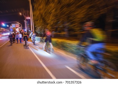 UFA, RUSSIA, AUGUST 19, 2017 : Group Of Cyclists At The Event 