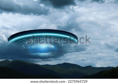 UFO,Unidentified flying object in the sky.