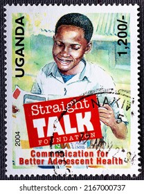 UGANDA - CIRCA 2004: A Stamp Printed In Uganda, Serias- Straight Talk Foundation, Communication For Adolescent Health.