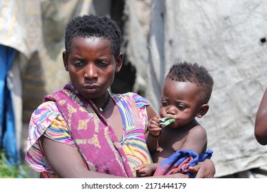 Uganda - June, 2022: The Batwa People In Uganda Are One Of The Oldest Surviving Indigenous Tribes In Africa. They Live High In The Mountain Forests, Straddling Several East African Countries.