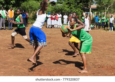 Uganda. June 30 2017. Ugandan Girls Playing Netball.