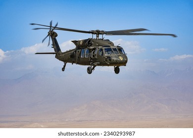 UH-60M Blackhawk army helicopter desert flight