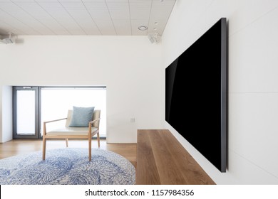 Uhd 65 Inch Tv Side View In A White Indoor 