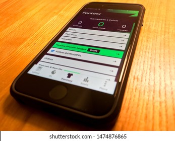 UK - August 9, 2019 : Fantasy Premier League FPL App Opened On IPhone.