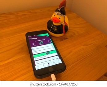 UK - August 9, 2019 : Fantasy Premier League FPL App Opened On IPhone.