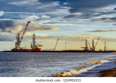 UK British Oil And Gas Platform In The Sea Oil Rig Platforms