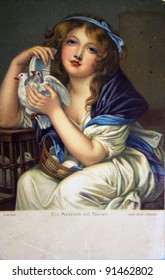 UK - CIRCA 1945: Postcard Printed In London, Great Britain Shows Draw By Jean Baptiste GREUZE 