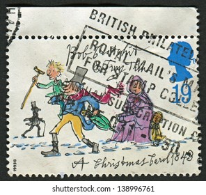 UK - CIRCA 1993: A Stamp Printed In UK Shows Image Of The Bob Cratchit And Tiny Tim , Circa 1993.