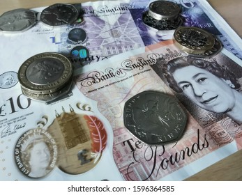 UK Currency £ Notes And Coins Cash Money