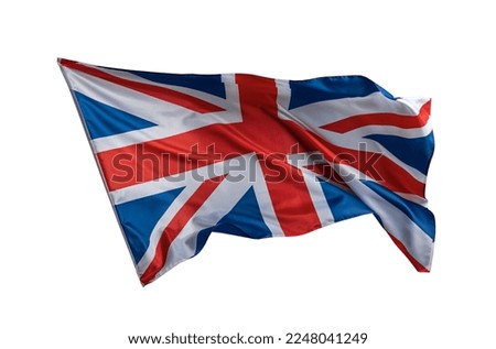 UK flag isolated on white background. Great Britain flag isolated on a white.