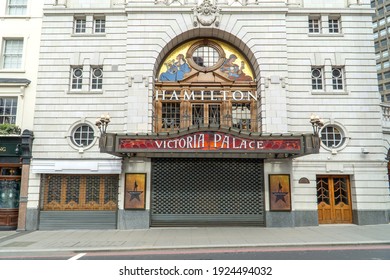 UK, London - February 20 2021: Hamilton The Musical, Closed Victoria Theatre, London