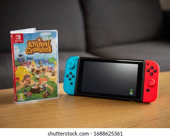 UK, March 2020: Nintendo Switch Animal Crossing New Horizons Loading Screen