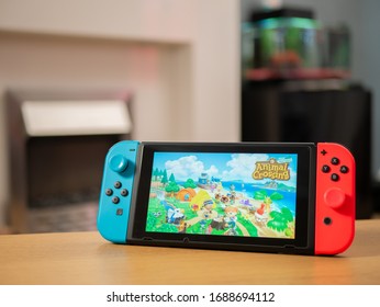 UK, March 2020: Nintendo Switch Games Console Animal Crossing New Horizons Game