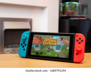 UK, March 2020: Nintendo Switch Games Console Animal Crossing New Horizons Loading Page