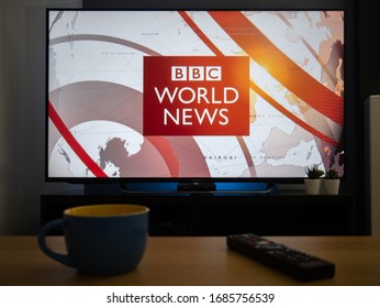 UK, March 2020: TV Television BBC World News Opener