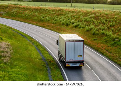 Uk Motorway Road Overhead View At Daylight