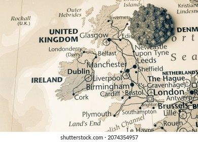 UK On Coronavirus Map Background