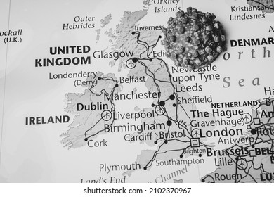 UK On Coronavirus Map Background