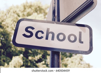 A UK Outdoor School Sign - Filter Applied 