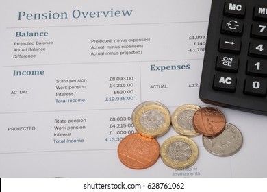 Uk Pension Review With British Money And Calculator. State Pension Based On UK 2017 Figures.