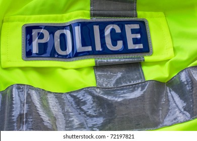 Uk Police Badge On A High Visibility Jacket