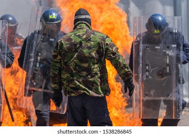 UK Police Riots Unit During The Action In London 