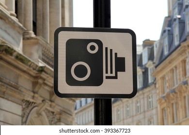 UK Speed Camera Sign in London