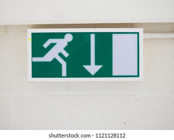 UK Standard Illuminated Fire Exit Sign Arrow Pointing Down