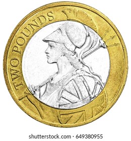 Uk Two Pound Coin Britannia Design Stock Photo 649380955 | Shutterstock