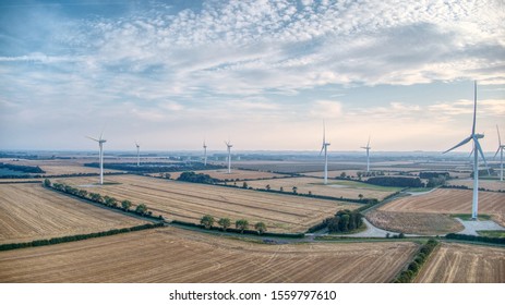 A UK Wind Farm On A Summer Evening