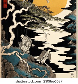 Ukiyo-e artistic image of anime