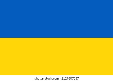 Ukraine blue and yellow bicolor flag illustration suitable for banner or background. Ukrainian national flag image
