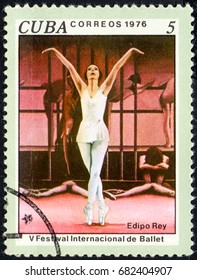 UKRAINE - CIRCA 2017: A Stamp Printed In Cuba Shows Oedipus Rex, 5th International Ballet Festival From Series International Ballet Festival, Circa 1976