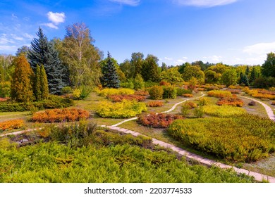 Ukraine. City Of Krivoy Rog. Early Autumn. Park In The Botanical Garden. No People. Panorama. Landscape Design