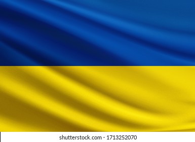 Ukraine flag and fabric texture