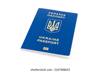 Ukraine International Biometric Passport On White Stock Photo ...