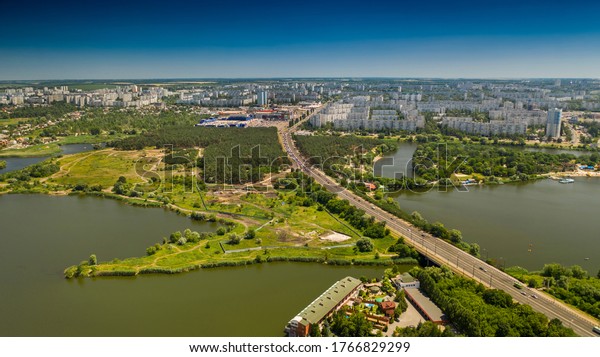 Ukraine, Kharkov, June 29,\
2020, City from above, Kharkov photo from a drone, aerial\
photography.