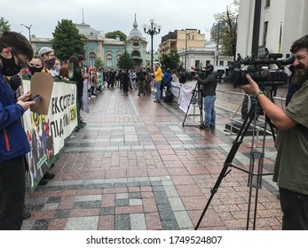 Ukraine, Kiev, June 5, 2020: A Rally For The Resignation Of The Minister Of Internal Affairs Of Ukraine Arsen Avakov