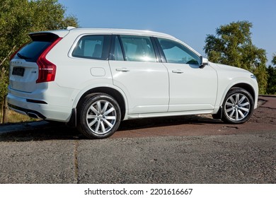 Ukraine Kiev September 26, 2020: Volvo XC90 Is The First SUV By Volvo Cars. Designed With Volvo's Core Values Of Safety, Environment, Reliability And Quality In Mind