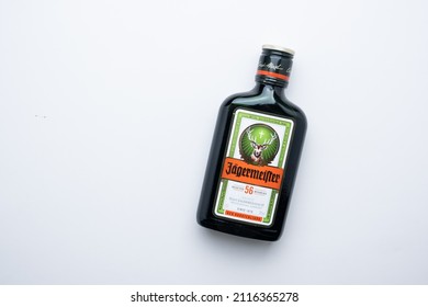 Ukraine, Kyiv - February 1, 2022: J Germeister Bottle On A White Background.