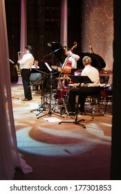 UKRAINE, LUGANSK - February 14, 2014: Lugansk Philharmonic Jazz Ensemble 