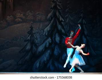 UKRAINE, LUGANSK - February 5, 2014: Donetsk Opera dancers perform The Nutcracker Ballet  in Lugansk