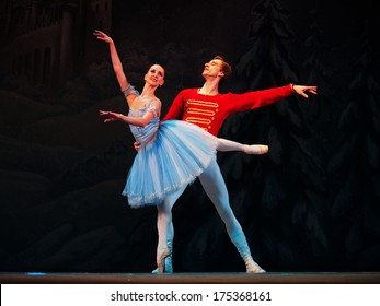 UKRAINE, LUGANSK - February 5, 2014: Donetsk Opera dancers perform The Nutcracker Ballet  in Lugansk