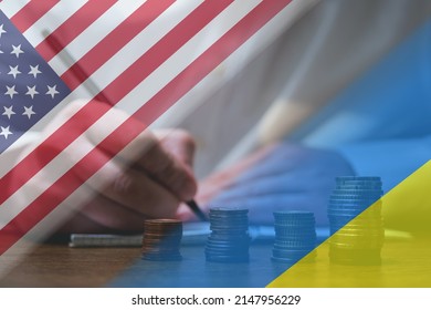 Ukraine need support from America. Abstract USA Ukraine politics relationship concept. Financial crisis and war Russia USA Ukraine concept. - Powered by Shutterstock