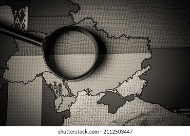 Ukraine on Europe map background - Shutterstock ID 2112503447