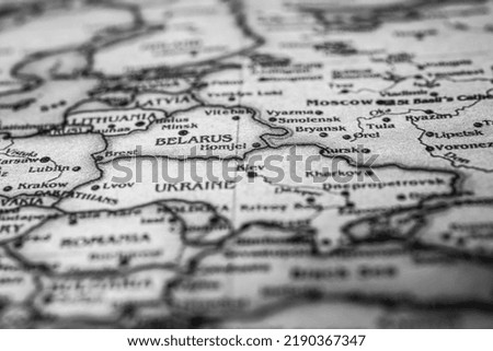 Ukraine on the map background