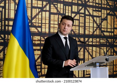 Ukraine's President Volodymyr Zelensky Attends The Eastern Partnership Summit In Brussels, Belgium On December 15, 2021